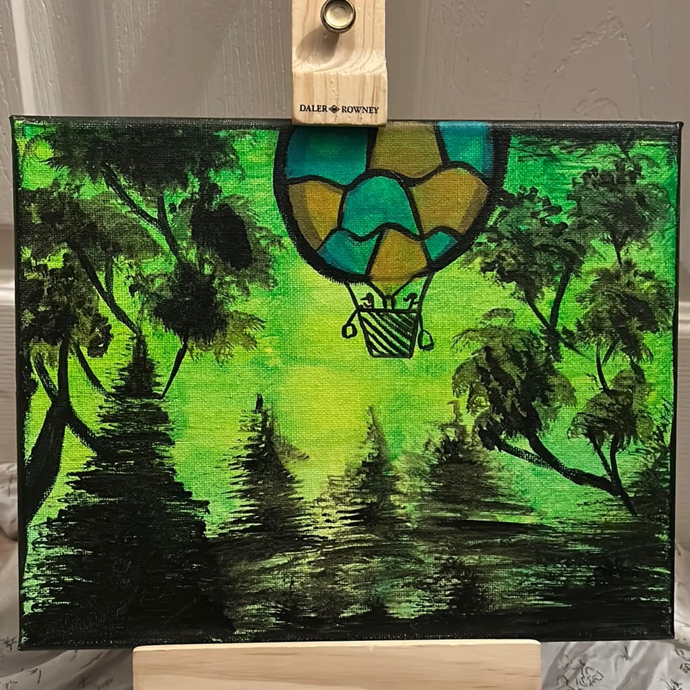 Custom made , Stained Glass hot air balloon 10x8